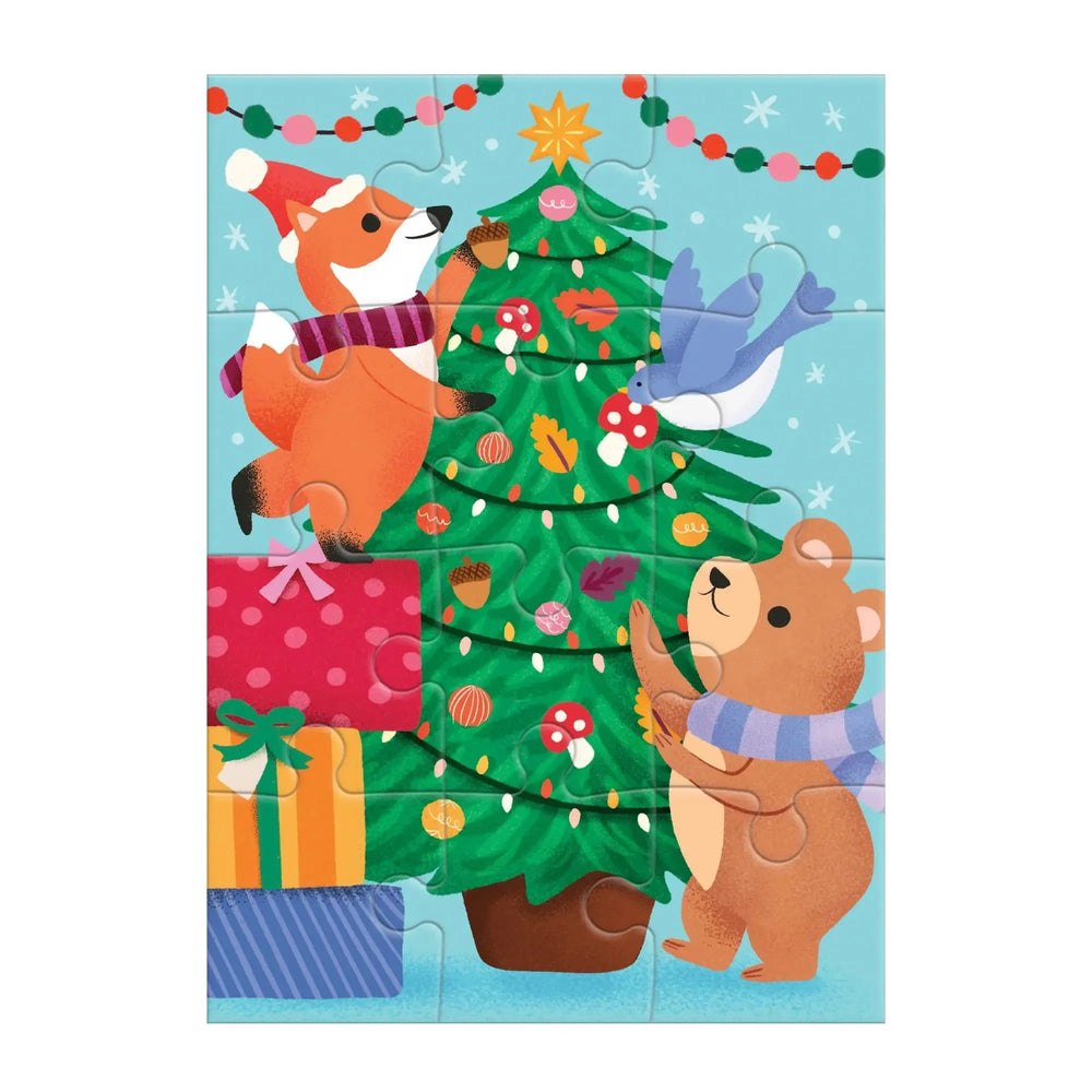 Christmas Critters Greeting Card 12 Piece Jigsaw Puzzle Mudpuppy (ONLINE ORDER ONLY)