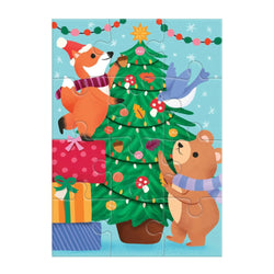 Christmas Critters Greeting Card 12 Piece Jigsaw Puzzle Mudpuppy (ONLINE ORDER ONLY)