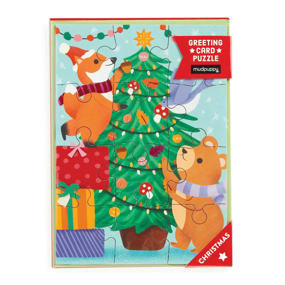 Christmas Critters Greeting Card 12 Piece Jigsaw Puzzle Mudpuppy (ONLINE ORDER ONLY)