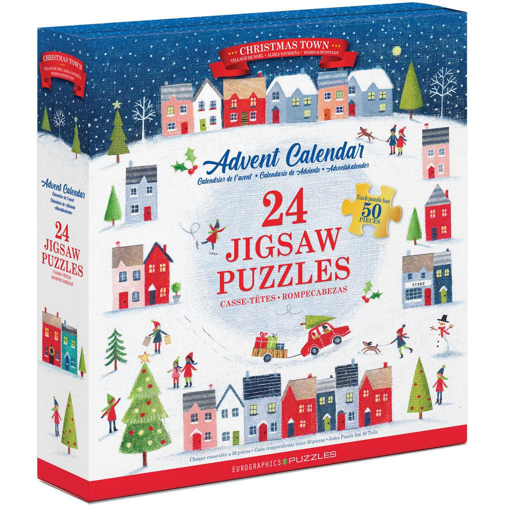 Christmas Town Advent Calendar - 24 Set of 50 Piece Mini Jigsaw Puzzles Eurographics (ONLINE ORDER ONLY)