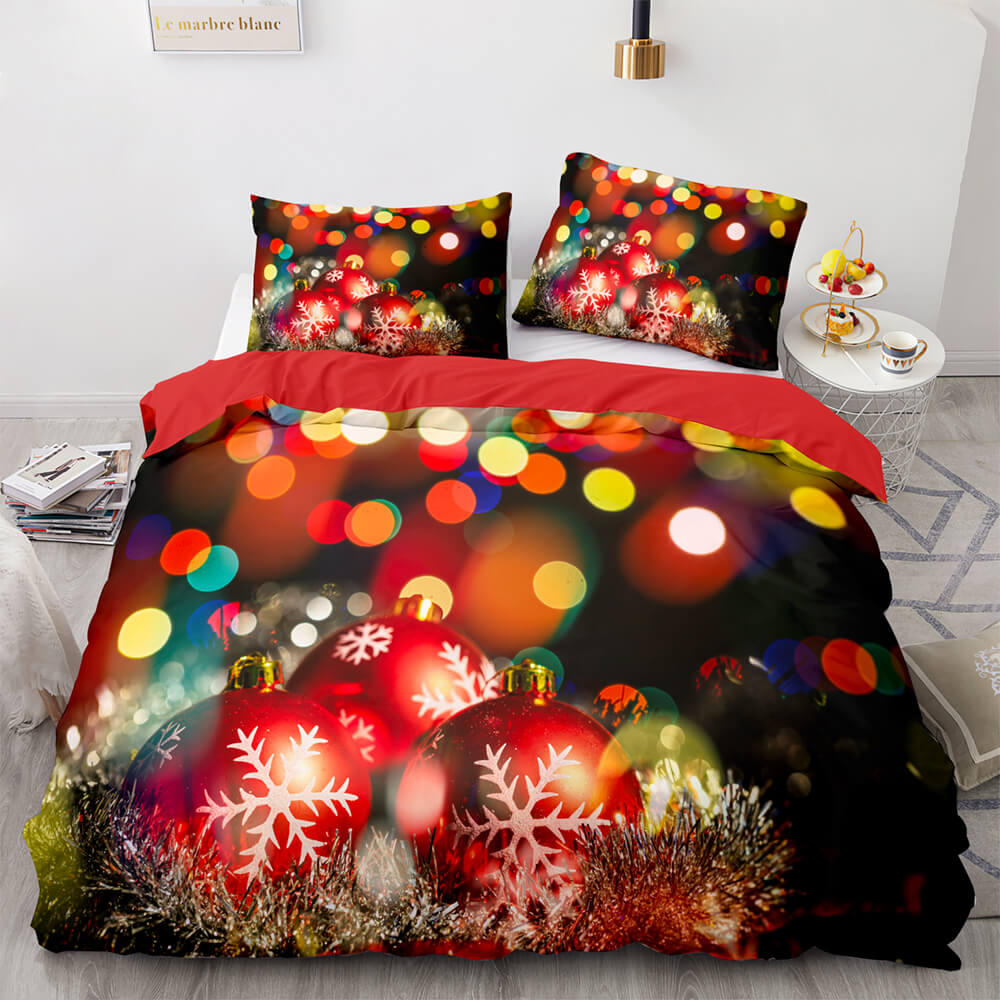 Merry Christmas Pattern Bedding Set Quilt Cover Without Filler (Online Order Only)