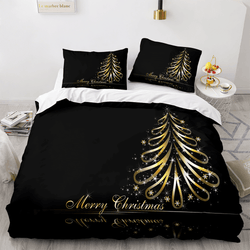 Merry Christmas Pattern Bedding Set Quilt Cover Without Filler (Online Order Only)