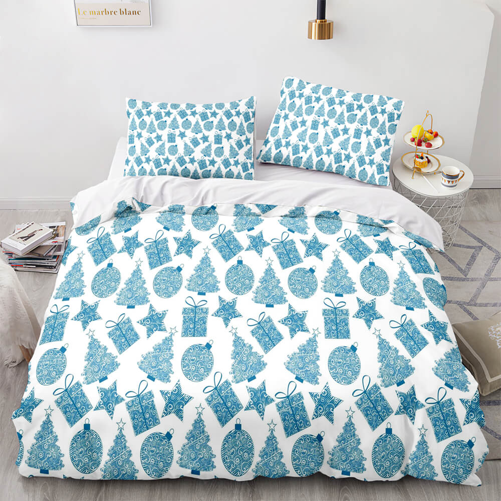 Merry Christmas Pattern Bedding Set Quilt Cover Without Filler (Online Order Only)