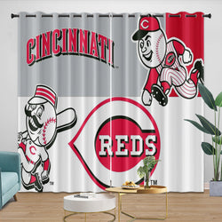 Cincinnati Reds Curtains Blackout Window Drapes Room Decoration (Online Order Only)