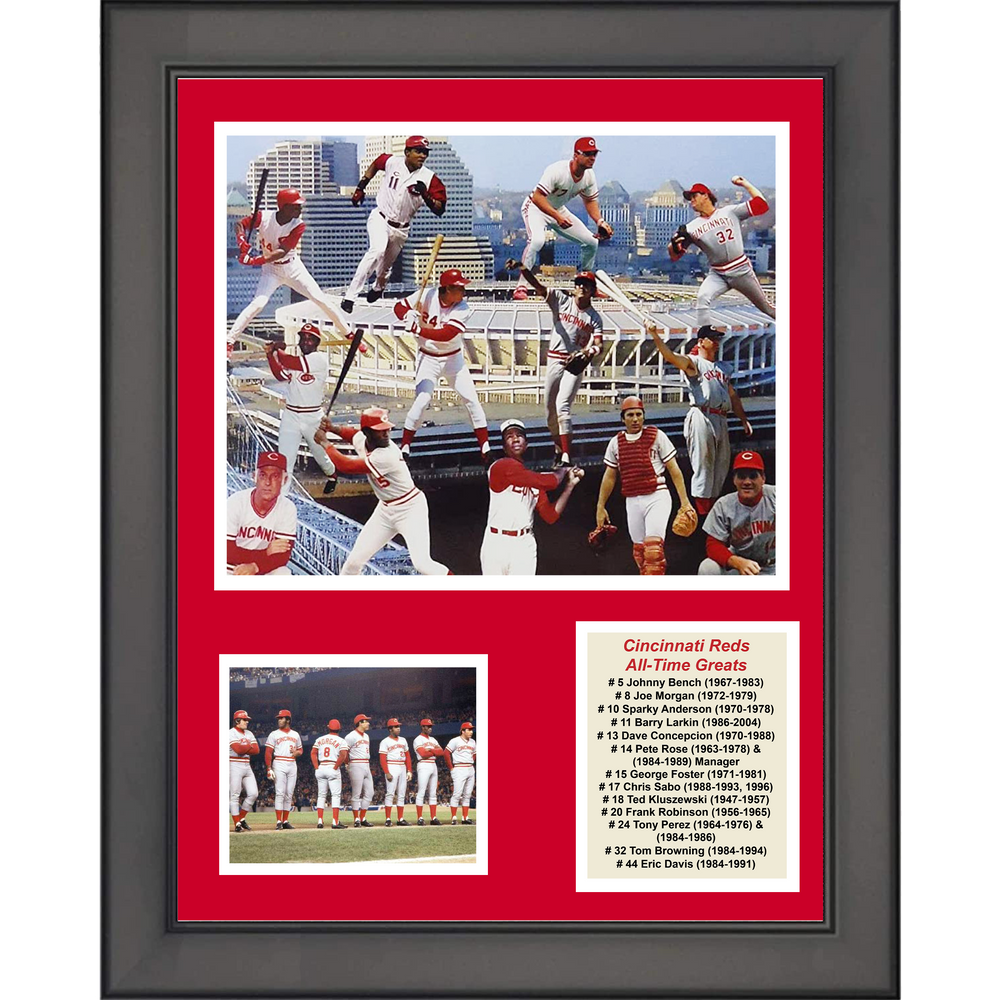 Framed Cincinnati Reds All-Time Greats Legends 11"x14" Baseball Three Photo Collage (ONLINE ORDER ONLY)
