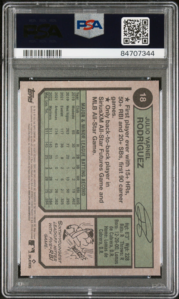 2023 TOPPS HERITAGE JULIO RODRIGUEZ  #18 - PSA 10 (Online Order Only)