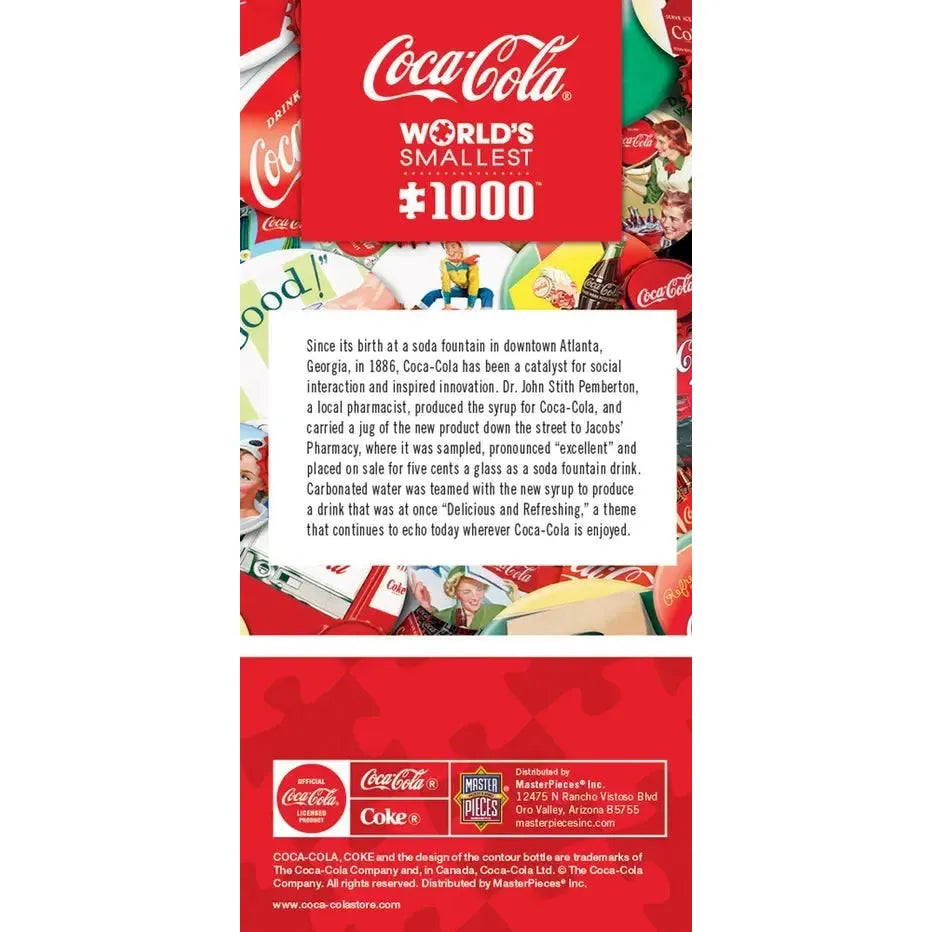 Coca-Cola Caps World's Smallest 1000 Piece Jigsaw Puzzle in Tin MasterPieces (ONLINE ORDER ONLY)