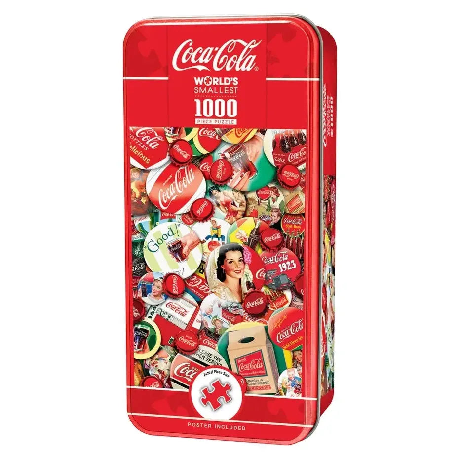 Coca-Cola Caps World's Smallest 1000 Piece Jigsaw Puzzle in Tin MasterPieces (ONLINE ORDER ONLY)