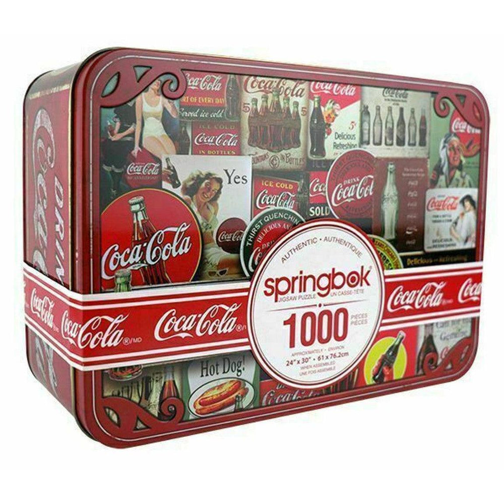 Coca-Cola Tin Signs 1000 Piece Jigsaw Puzzle in Tin Springbok (ONLINE ORDER ONLY)