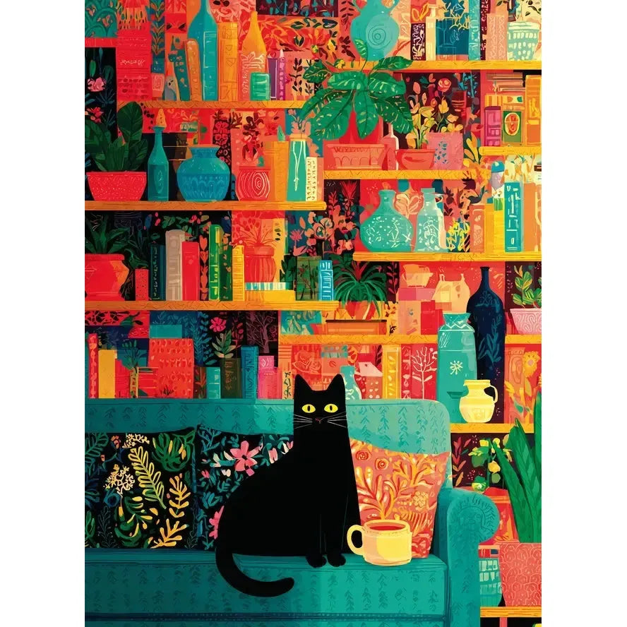 Coffee Cat Library 1000 Piece Jigsaw Puzzle Final Piece (ONLINE ORDER ONLY)