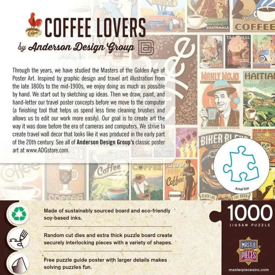 Coffee Lovers by Anderson Design 1000 Piece Jigsaw Puzzle MasterPieces (ONLINE ORDER ONLY)
