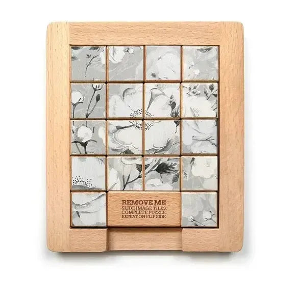 Color Flower vs Grayscale Dualities Sliding Wood Puzzle Trove (ONLINE ORDER ONLY)