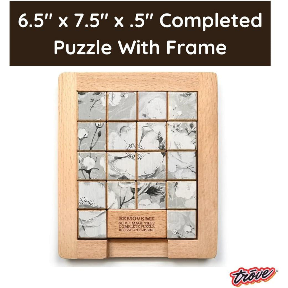 Color Flower vs Grayscale Dualities Sliding Wood Puzzle Trove (ONLINE ORDER ONLY)