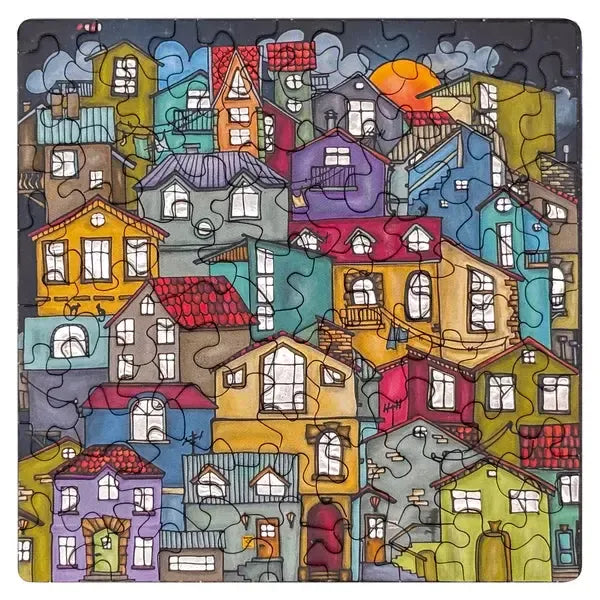 Colorful City 72 Piece Pocket Jigsaw Puzzle Curiosi (ONLINE ORDER ONLY)