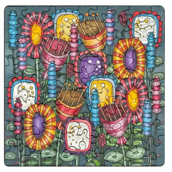 Colorful Flowers 72 Piece Pocket Jigsaw Puzzle Curiosi (ONLINE ORDER ONLY)