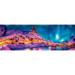 Colorful Night Over Lofoten Islands 1000 Piece Pano Jigsaw Puzzle Clementoni (ONLINE ORDER ONLY)