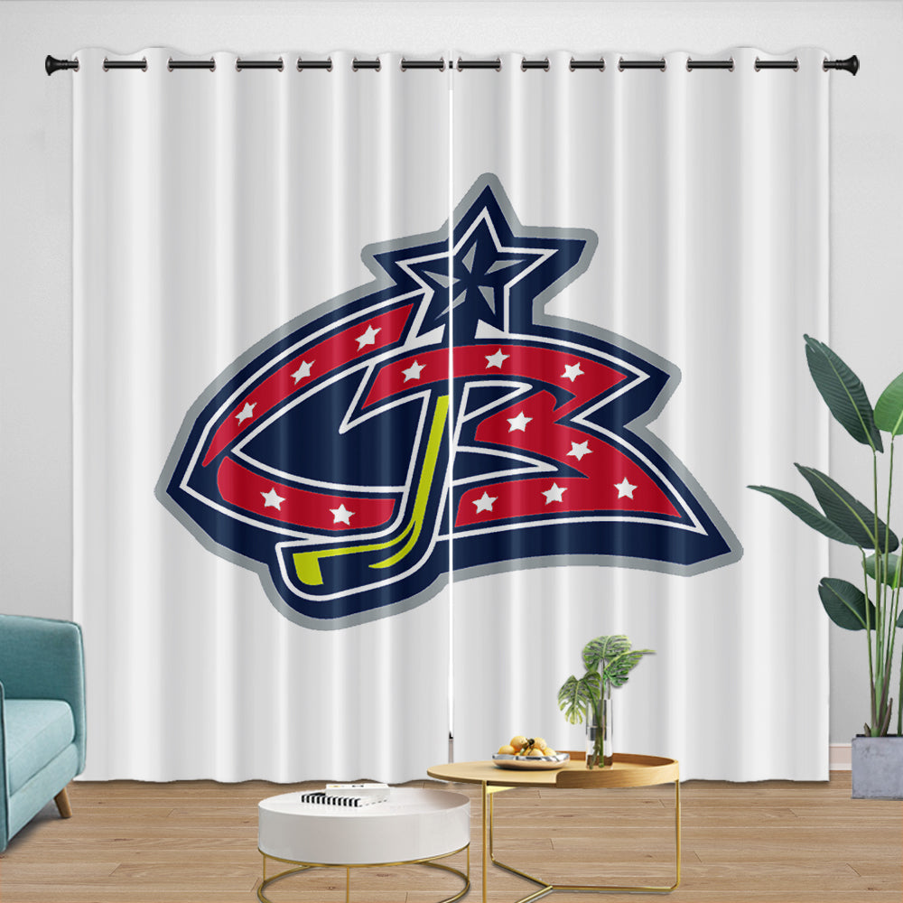Columbus Blue Jackets Curtains Blackout Window Drapes Room Decoration (Online Order Only)