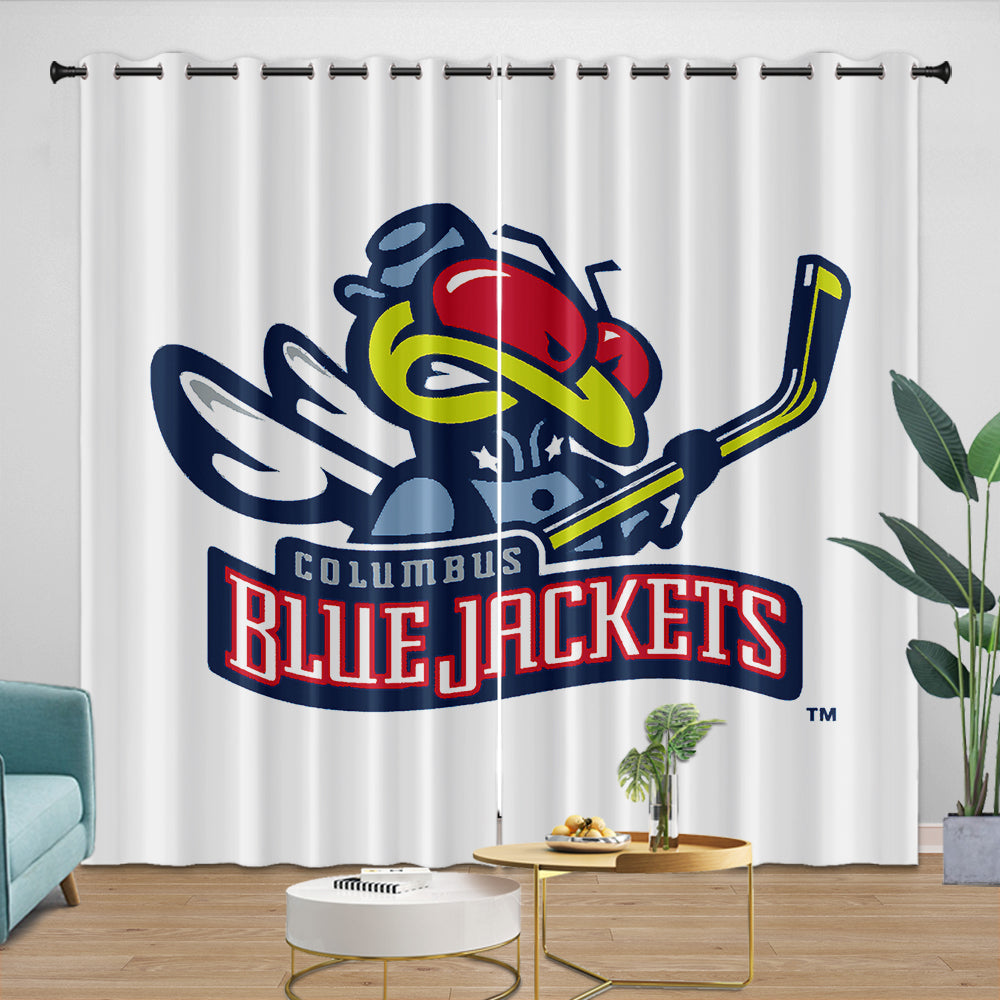 Columbus Blue Jackets Curtains Blackout Window Drapes Room Decoration (Online Order Only)