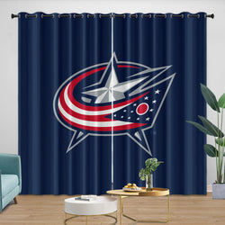 Columbus Blue Jackets Curtains Blackout Window Drapes Room Decoration (Online Order Only)