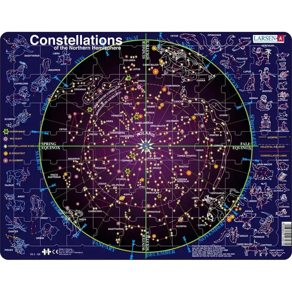 Constellations 70 Piece Tray Jigsaw Puzzle Larsen (ONLINE ORDER ONLY)