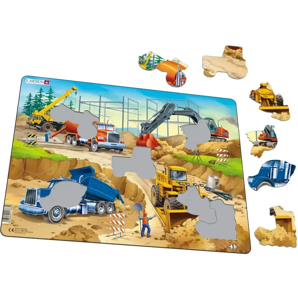 Construction Site 30 Piece Tray Jigsaw Puzzle Larsen (ONLINE ORDER ONLY)
