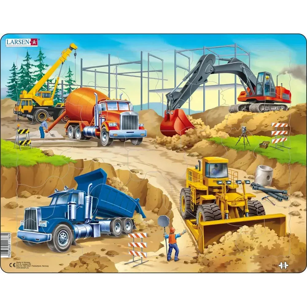 Construction Site 30 Piece Tray Jigsaw Puzzle Larsen (ONLINE ORDER ONLY)