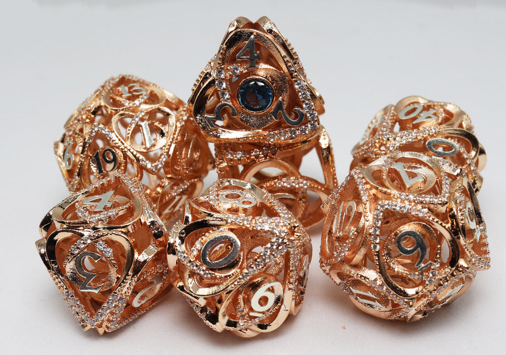 Hollow Hearts: Jeweled Copper - Metal RPG Dice Set (ONLINE ORDER ONLY)
