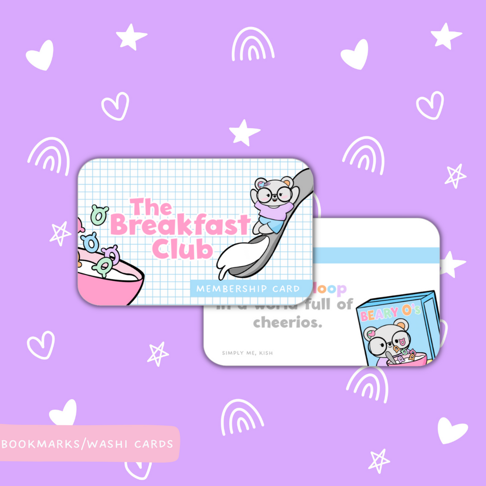 The Breakfast Club| Membership Card | Metal Book Card | Washi Card (ONLINE ORDER ONLY)