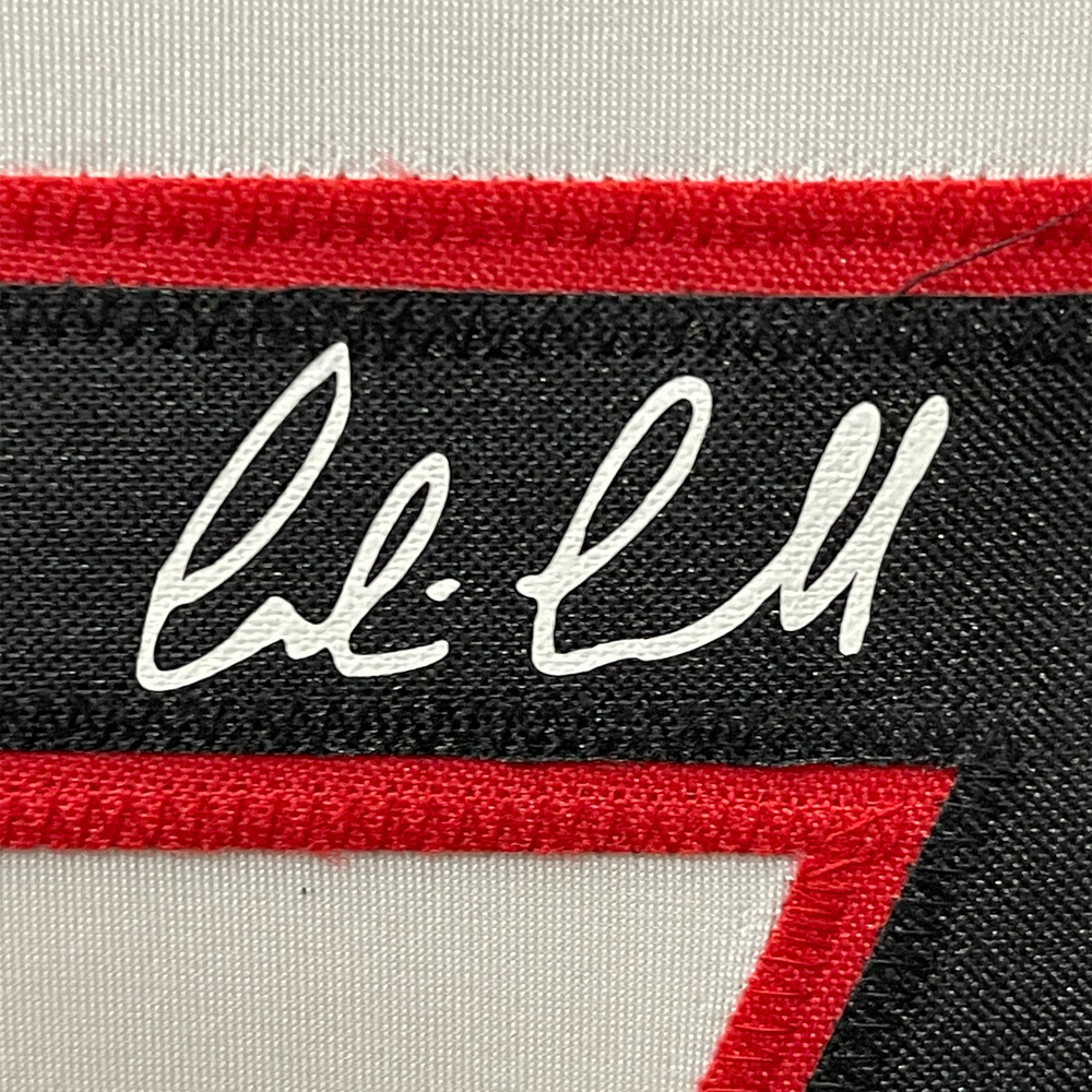 Framed Facsimile Autographed Corbin Carroll 35x39 Arizona White Reprint Laser Auto Baseball Jersey (ONLINE ORDER ONLY)