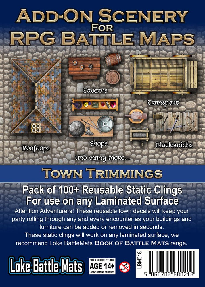 Battle Mats: Add On Scenery - Town Trimmings (ONLINE ORDER ONLY)