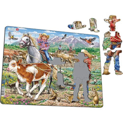 Cowgirl & Cowboy 38 Piece Tray Jigsaw Puzzle Larsen (ONLINE ORDER ONLY)