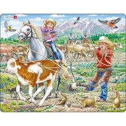 Cowgirl & Cowboy 38 Piece Tray Jigsaw Puzzle Larsen (ONLINE ORDER ONLY)
