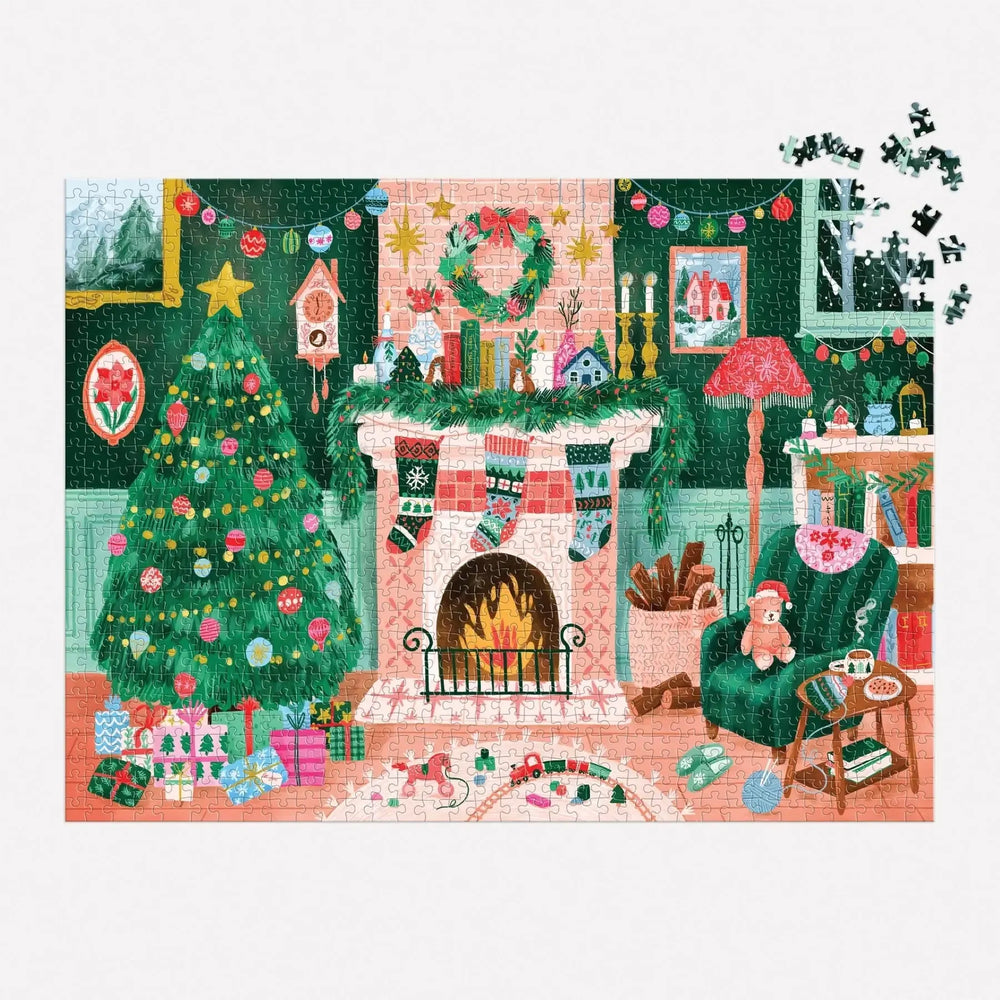 Cozy by the Fireplace 1000 Piece Jigsaw Puzzle Galison (ONLINE ORDER ONLY)