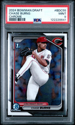 Graded 2024 Topps Bowman Draft Chase Burns #BDC55 Chrome Rookie RC Baseball Card PSA 9 Mint (ONLINE ORDER ONLY)