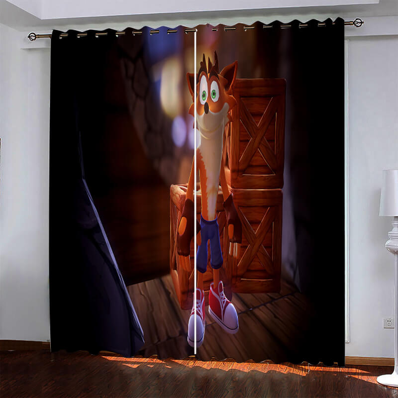 Crash Bandicoot Pattern Curtains Blackout Window Drapes (Online Order Only)