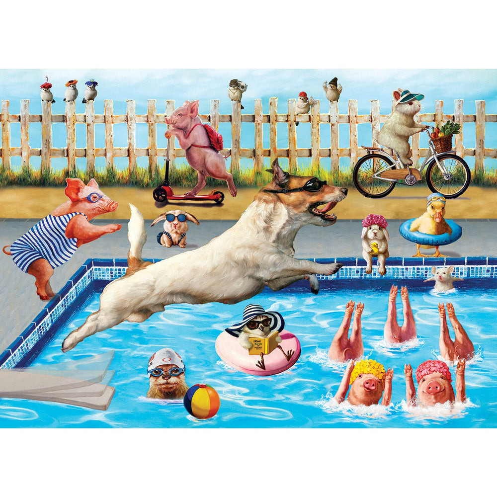 Crazy Pool Day 300 Large Piece 3D Lenticular Jigsaw Puzzle Eurographics (ONLINE ORDER ONLY)