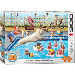 Crazy Pool Day 300 Large Piece 3D Lenticular Jigsaw Puzzle Eurographics (ONLINE ORDER ONLY)