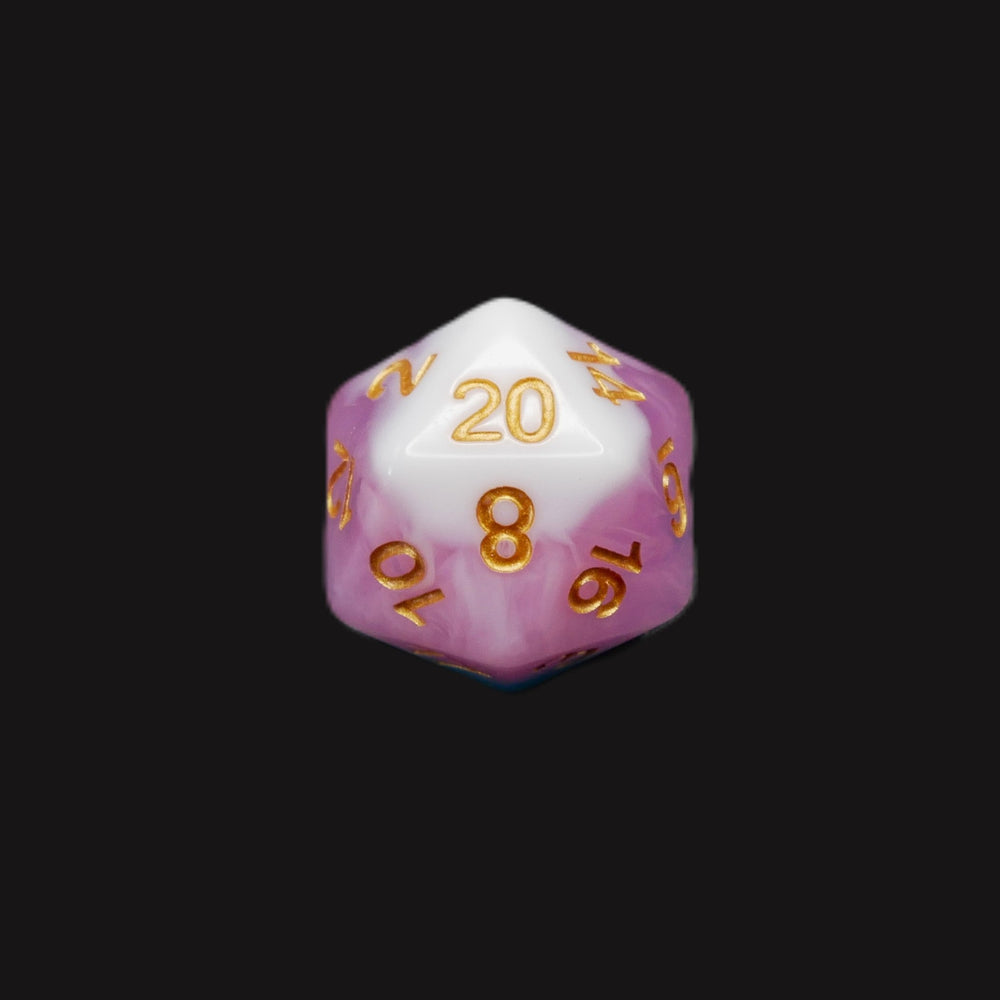 Creamsicle of Doom - 7 Piece DnD Dice Set | Acrylic RPG Gaming Dice (ONLINE ORDER ONLY)