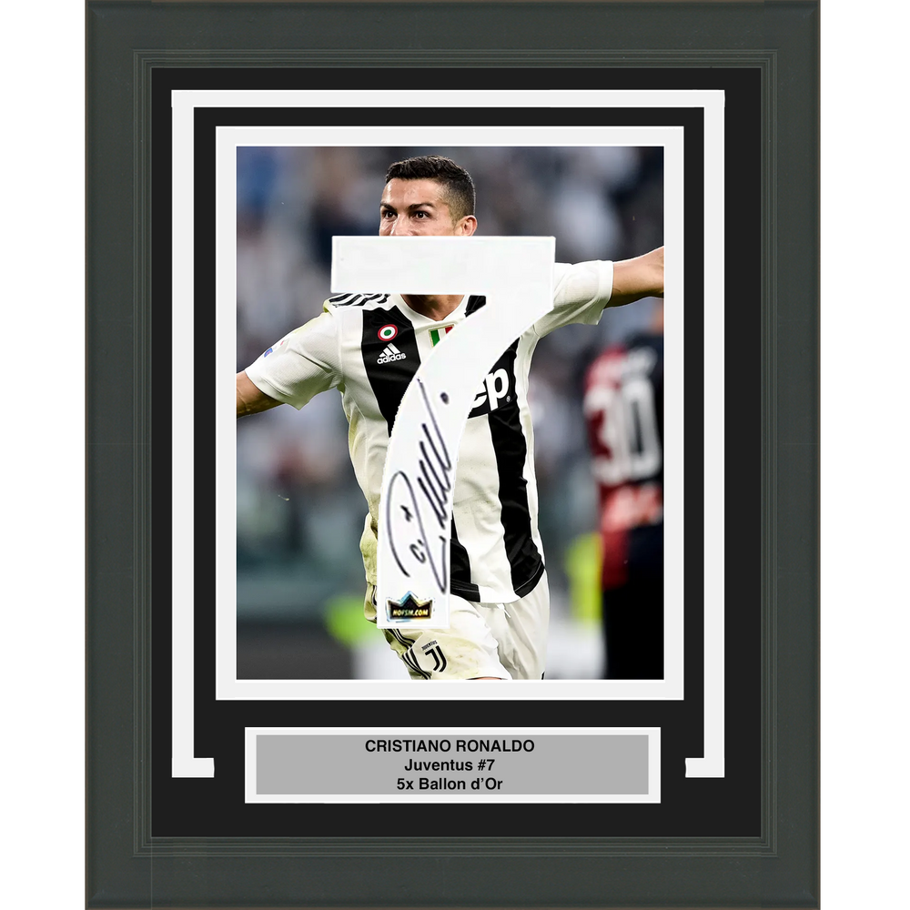 Framed Cristiano Ronaldo Facsimile Autographed Jersey Number 20x24 Juventus Reprint Laser Auto Soccer Photo (ONLINE ORDER ONLY)