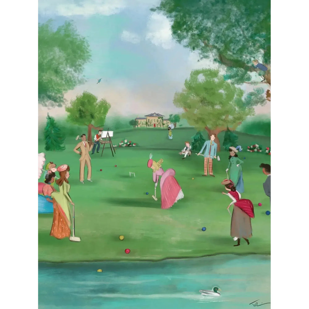 Croquet Afternoon by Tug Rice 500 Piece Jigsaw Puzzle NYPC (ONLINE ORDER ONLY)