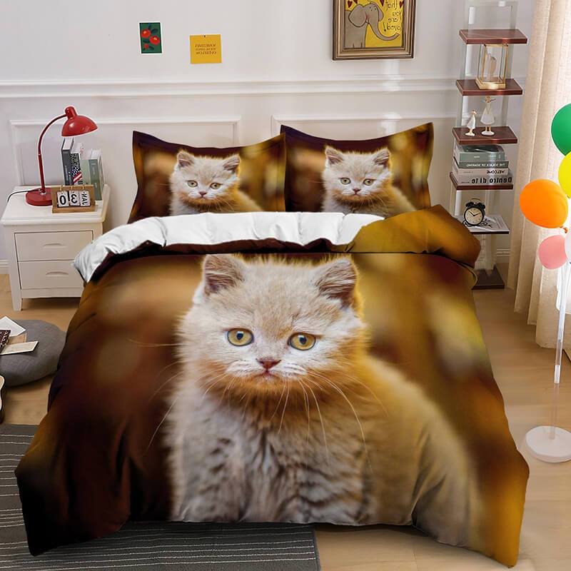 Cute Animal Pet Cats Bedding Set Duvet Covers (Online Order Only)