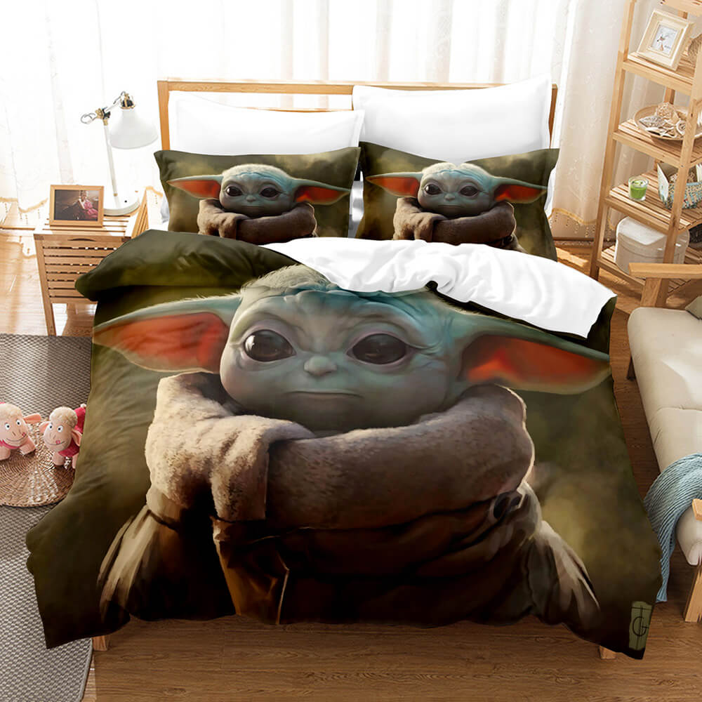 Cute Baby Yoda Cosplay Bedding Set Quilt Cover Without Filler (Online Order Only)