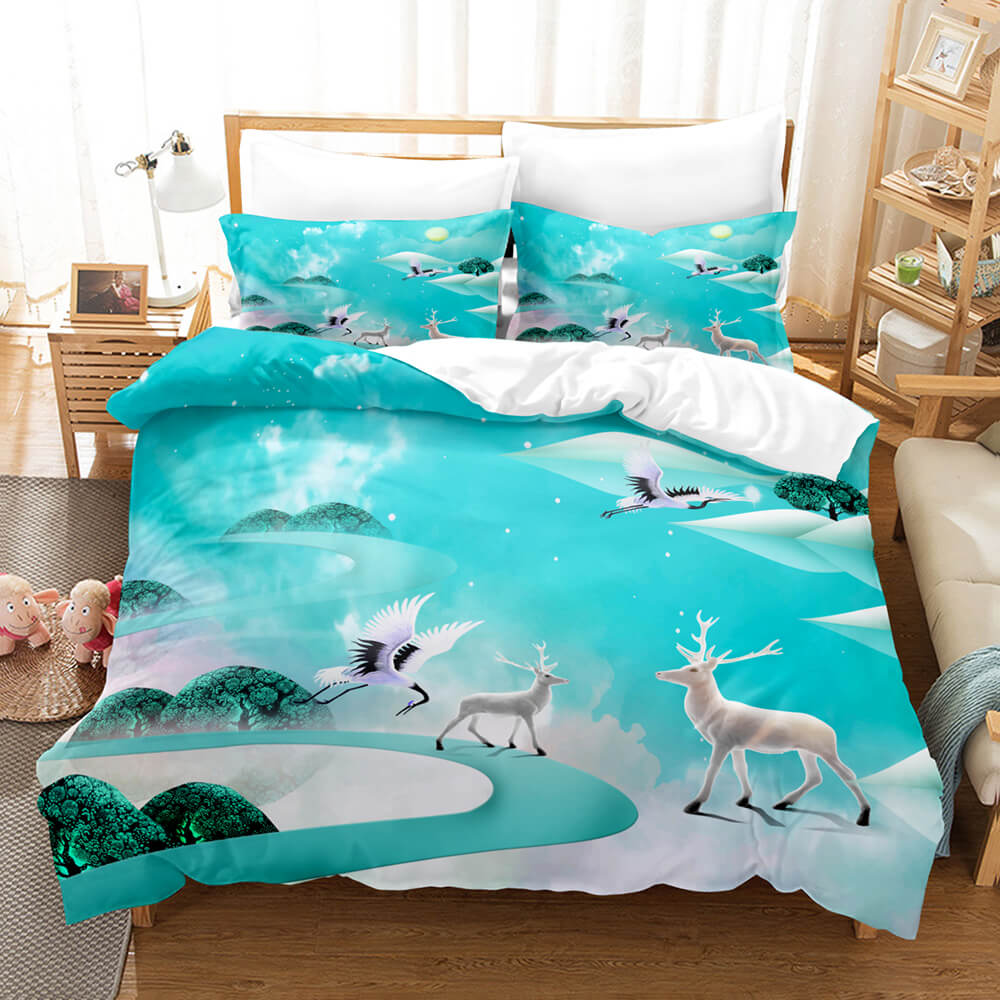 Cute Pere David's deer Elk Bedding Set Quilt Cover Without Filler (Online Order Only)