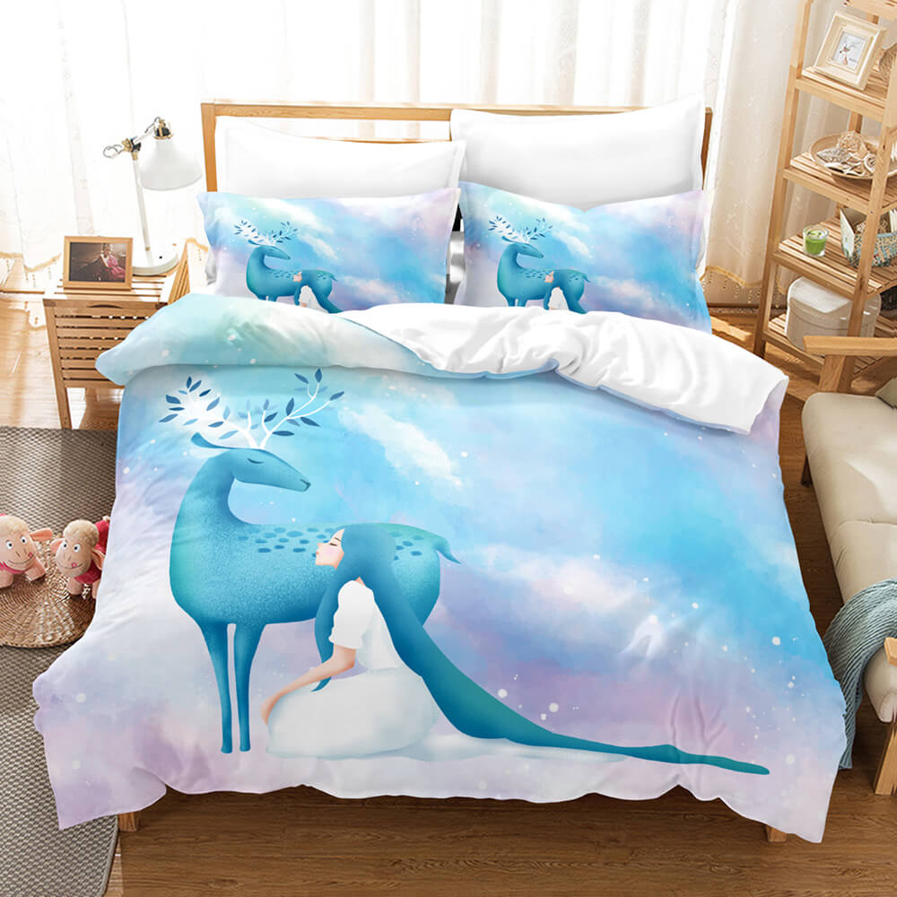 Cute Pere David's deer Elk Bedding Set Quilt Cover Without Filler (Online Order Only)
