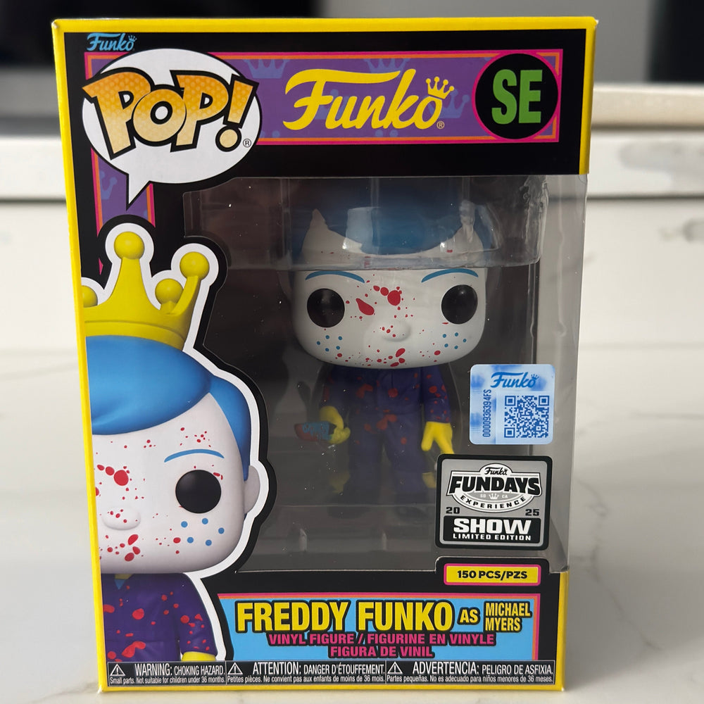 Funko Fundays Experience 2025: Pop! Originals HORROR Halloween Freddy Funko as Michael Myers (Blacklight) LE150 (ONLINE ORDER ONLY)