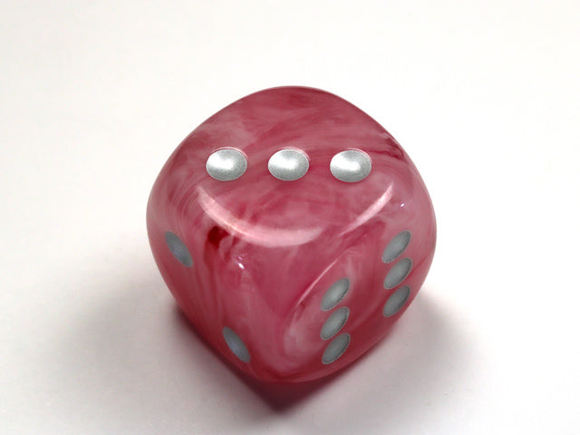Ghostly Glow™ 30mm w/pips Pink/silver d6 Dice (sold per die) (Online Only)