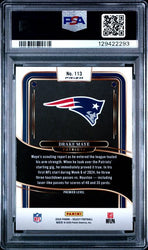 Graded 2024 Panini Select Drake Maye #113 Red & Blue Shock Rookie RC Football Card PSA 9 Mint