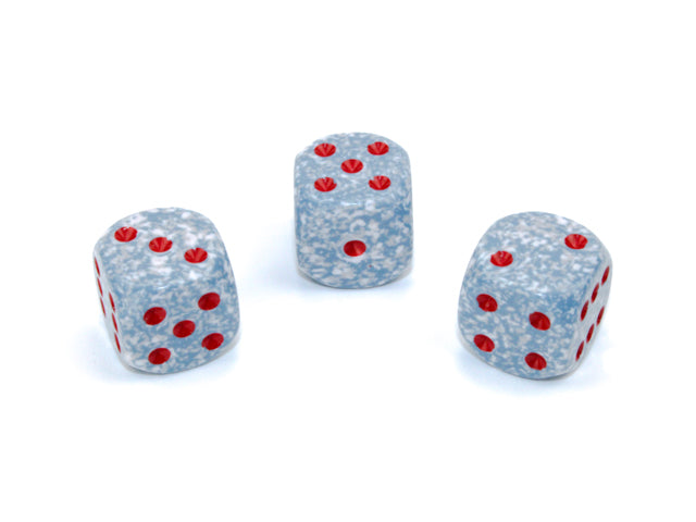 Air Speckled Grey & White w/Red Pips Chessex | White/Grey/Red (sold per die) (Online Only)