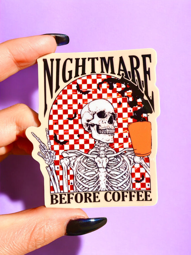 Nightmare Before Coffee Halloween Sticker (Online Order Only)