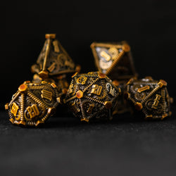Rustic Brass - Weird West Wasteland Metal Dice Set (ONLINE ORDER ONLY)